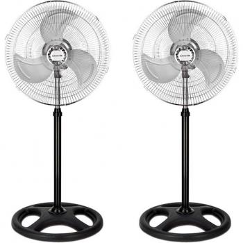 Ventilador Industrial de Pie 18 Pulgadas Metálico 80W con 3 Velocidades - Pack de 2