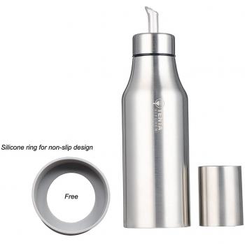 Tenta Kitchen - Vinagrera / aceitera de acero inoxidable / dispensador de condimentos líquidos, acero inoxidable, Plateado, 750 ml