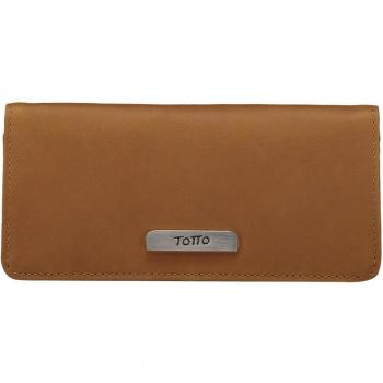 Cartera de cuero para mujer en color dorado - Vitim