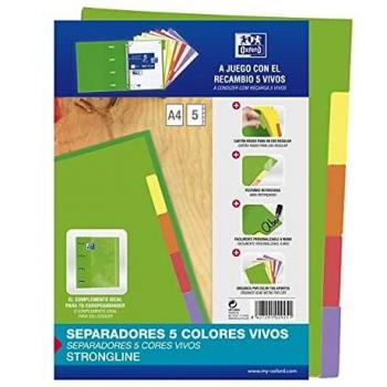 Separadores Oxford Strongline de 5 Posiciones, Colores Vivos