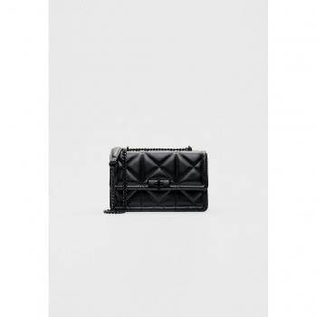 Stradivarius Black Quilted Crossbody Bag OS