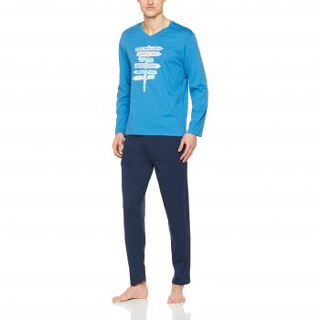 Athena Voyage, Conjuntos de Pijama para Hombre, Azul
