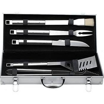 BergHOFF 6-Piece Stainless Steel BBQ Set with Aluminum Case