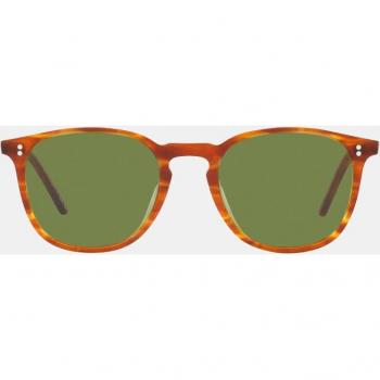 Oliver Peoples Unisex Round Havana Camel Sunglasses - 48 MM Green Lenses