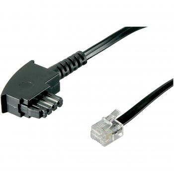 Cable de conexión TAE-F 6m (conector TAE-F a conector RJ11/RJ14 6P4C, negro)