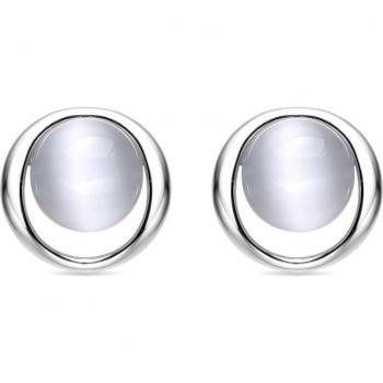 Pendientes de Plata de Ley 925 con Ojo de Gato acabados en rodio - Jesoa