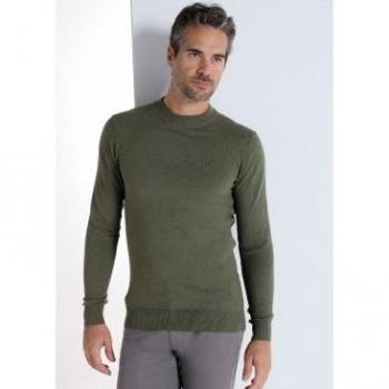 Jersey básico con cuello caja verde oliva de Bendorff