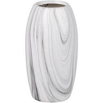 Jarrón Decorativo de Cerámica Efecto Mármol 11x11x21 cm - Florero Único