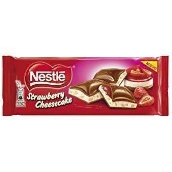 Nestlé - Explosíon de Strawbery Cheesecake - Chocolate con Leche Relleno - 240 g - [pack de 3]