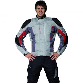 Racer Wild Man Chaqueta para Motorista, Negro/Gris/Rojo, S