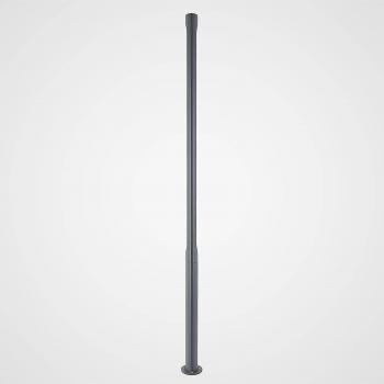 Farola LED exterior Lucande Dovino, 200 cm, moderna, color negro, fabricada en aluminio, con una llama