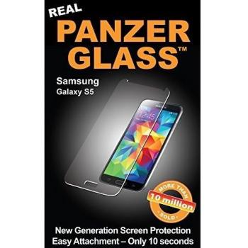 Panzer Glass PG1035 - Protector de pantalla de cristal resistente a rasguños y líquidos compatible con Samsung Galaxy S5