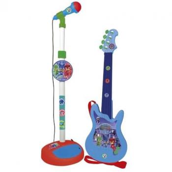 Alfombra Pj Masks con Micrófono y Guitarra, incluye guitarra y micrófono, dimensiones 34 x 18 x 72 cm