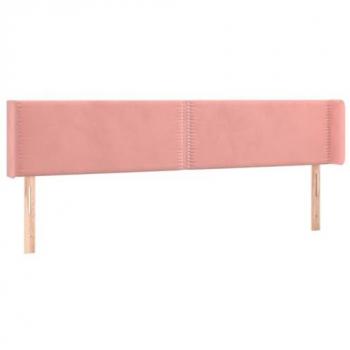 Cabecero con LED de terciopelo rosa 163x16x78/88 cm