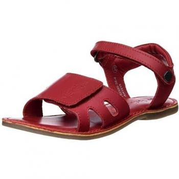 Kickers Dimoi, Sandalias de Punta Descubierta para Niñas, Rojo