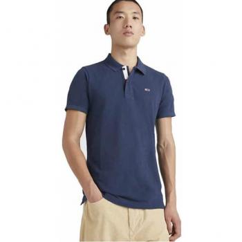 Men's Tommy Jeans Slim Flag Placket Polo Shirt - Twilight Navy, Size: M