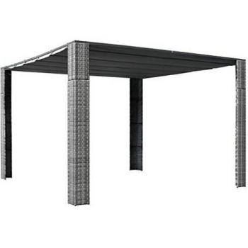 vidaXL Gazebo with Roof Poly Rattan 300x300x200 cm Grey and Anthracite