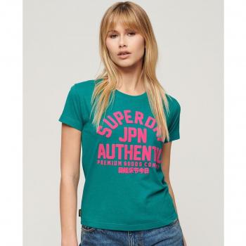 Superdry - Camiseta de mujer ajustada con estampado abombado