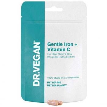 Dr Vegan Gentle Iron 18mg & Vitamin C 80mg Capsules 30 Capsules