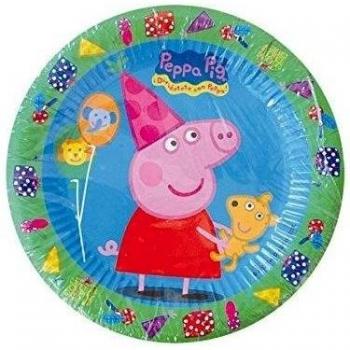 Peppa Pig - Set de 8 platos, 18 cm