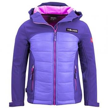 Trollkids Chaqueta para Niños Híbrida Softshell Lysefjord, Color Violeta Talla 6 años