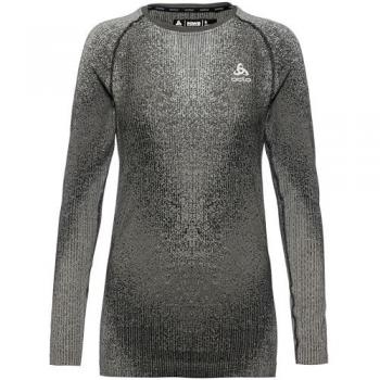 Odlo Blackcomb Eco Big Logo Women's Crew Neck Base Layer Top - Black, Size M