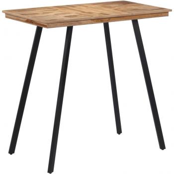 Mesa alta de bar de madera maciza de teca 110x55x105 cm Marrón