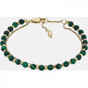 Pulsera Fossil de acero inoxidable con malaquita - Diseño elegante y moderno