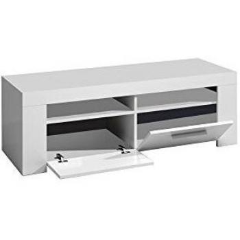 Habitdesign (006621BO) - Mueble de comedor moderno , Color blanco brillo, dimensiones 120 cm de ancho x 42 cm de profundidad x 40 cm de altura