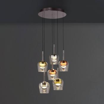 Lámpara colgante inteligente LED Q-Kon multicolor de 6 luces Paul Neuhaus