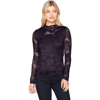 VERO MODA Vmjoy L/s Highneck Top Boo, Camiseta sin Mangas para Mujer, Morado