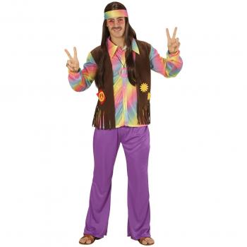 Disfraz de Hippie Arcoíris para Hombre - Talla S