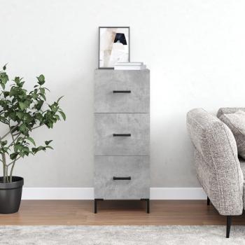 Aparador de madera contrachapada gris hormigón 34,5x34x90 cm Mueble de Almacenaje de Salón Buffet para salón Armario Auxiliar Armario de Almacenamiento