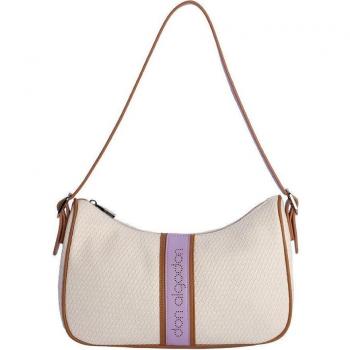 Bolso de hombro Elena color marfil con cremallera