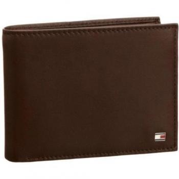 Tommy Hilfiger ETON TRIFOLD WALLET - Monedero de cuero hombre, color marrón, talla 13x10x2 cm