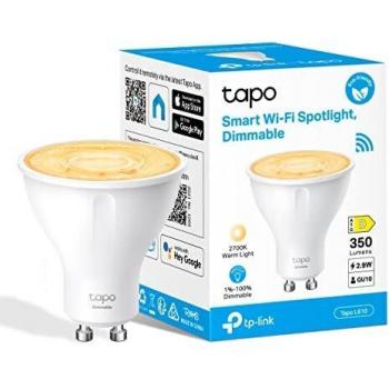 TP-Link Tapo L610 - Bombilla LED Inteligente Regulable GU10, 3.5W Ahorro de energía, Blanco Cálido