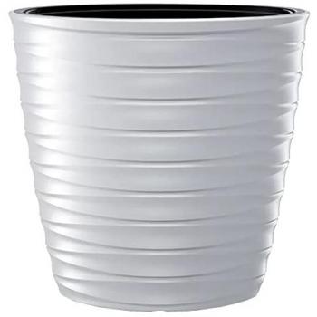 Maceta Ovalada FREZE 74L con Depósito - 593x393x585 mm - Gris Claro para Decoración Interior y Exterior
