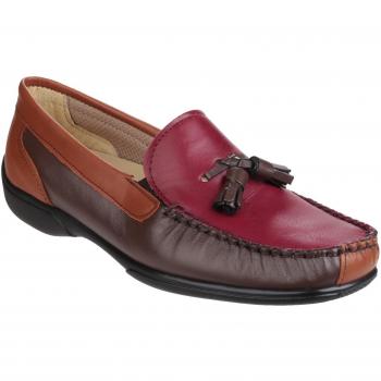Mocasines de Cuero para Mujer Cotswold Biddlestone en Color Castaño/Marrón Vino - Talla UK 6