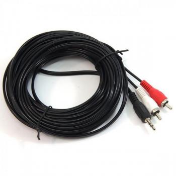 Cable de Sonido Powergreen 7 Metros Jack 3.5 Mm y RCA Macho Negro