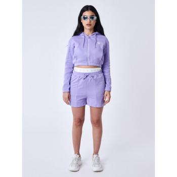 Short para mujer Project X Paris elástico con logo bordado color lila, talla S