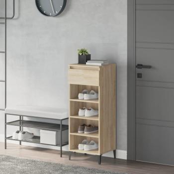 Zapatero de madera multicapa roble Sonoma 40x36x105 cm Marrón