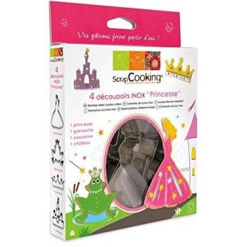 ScrapCooking 2050 Princesa – Juego de 4 cortadores Inoxidable Plata 21 x 16 x 2,7 cm