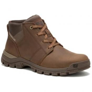 Caterpillar - Botas de hombre Threshold Chukka de piel con cordones, color marrón café, talla 45-46 EU