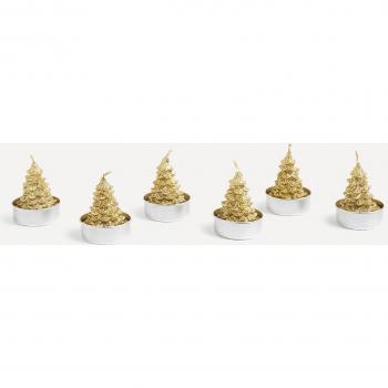 Set 6 velas tealight con forma de abeto Navidad