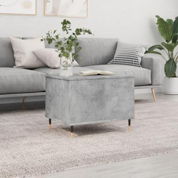 Mesa de centro vidaXL madera contrachapada 60x44,5x45 cm en blanco brillante, negro y gris hormigón, para salón o comedor