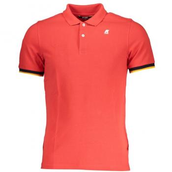 Elegant Pink Contrast Detail Polo Shirt - M, K-Way, Polo Shirts, male, Pink, Size: M Short Sleeve Cotton Polo Shirt with Contrast Details and Logo