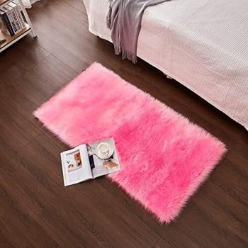 Cumay Piel de Imitación, Artificial Alfombra, excelente Piel sintética de Calidad Alfombra de Lana ，Adecuado para salón Dormitorio baño sofá Silla cojín