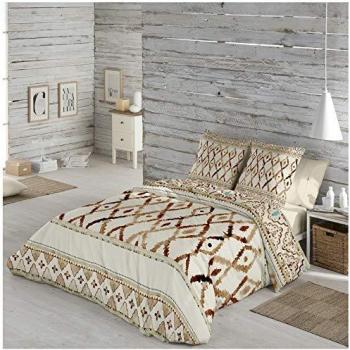 Funda Nórdica Reversible Tetuan Algodón 100% con Fundas de Almohada para Cama de 180