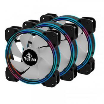 Kit Maestro Yeyian Typhoon LII de Ventiladores ARGB de 120mm, Incluye 3 Piezas y Controlador
