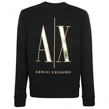 Armani Exchange Men's Black Logo Crew Neck Sweatshirt, Size 2XL